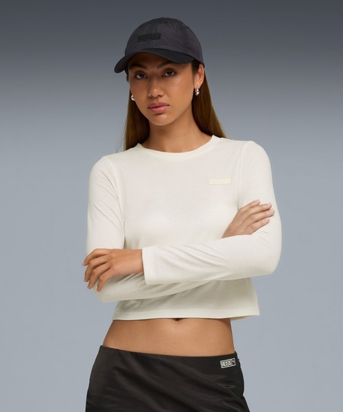 PUMA x ROSE スリム長袖Tシャツ ホワイト PUMA tシャツ プーマ ウィメンズ x ROSE スリム 長袖 Tシャツ