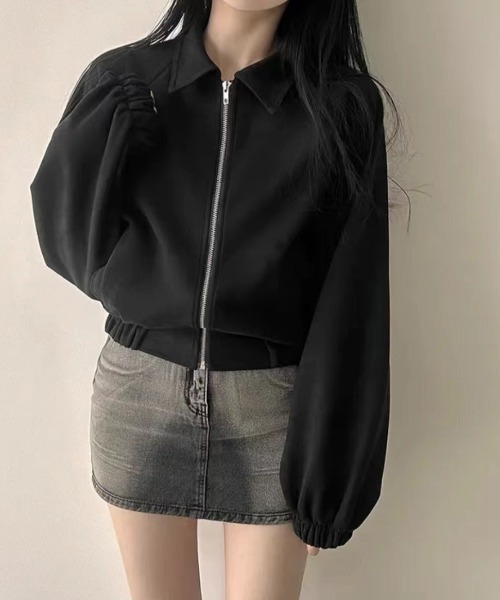 ブルゾン アウター フェイクスエード ジップアップ レディース