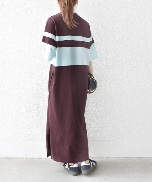 「SHIPS any」 半袖ワンピース ONE SIZE ネイビー レディース_画像7