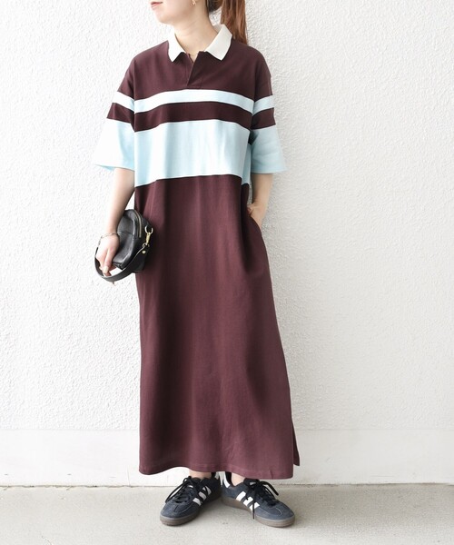 「SHIPS any」 半袖ワンピース ONE SIZE ネイビー レディース_画像9