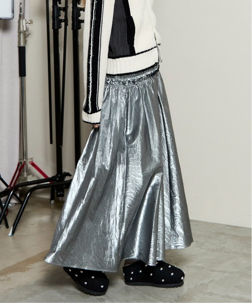 MAISON SPECIAL（メゾンスペシャル） スカート Metallic Flare Skirt