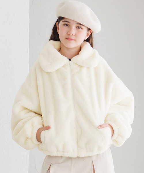 PETIT BATEAU（プチバトー） ポンチョ 耳付きボアジャケット キッズ