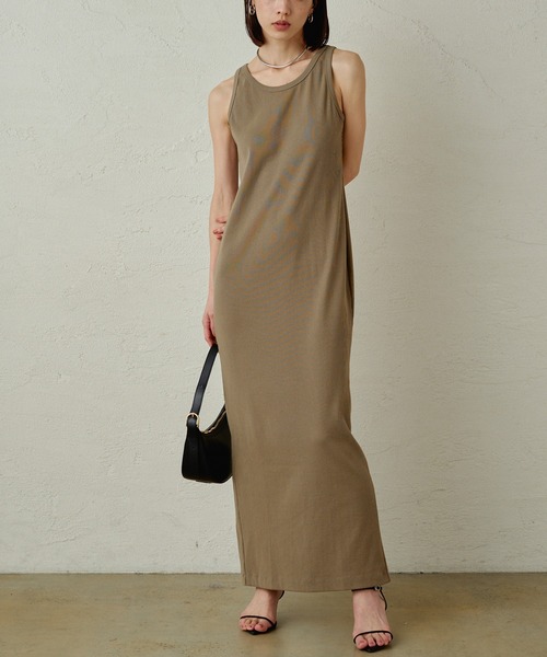 ブラウン ノースリーブ ワンピース 中古 美品 Leja（レジャ） ノースリーブワンピース - ブラック レディース