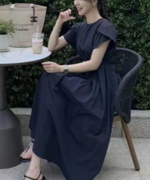 「a lot of love」 半袖ワンピース FREE ネイビー レディース_画像8