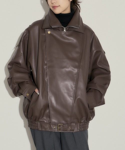最新入荷】 ジャケット ダブルライダース ジップ コットン バルマン