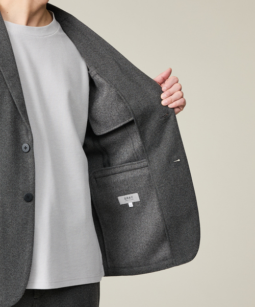 ato　アトウ　ヘリンボーン　セットアップ　総裏　ウール　グレー　46 48 ABAHOUSE GRAY セットアップ 「上下2点SET/WEB限定」ヘリンボーン