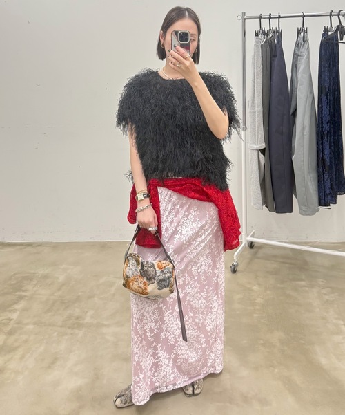 ブラウス シャツ 半袖 Fluffy T-shirt blouse／フラッフィーTシャツ