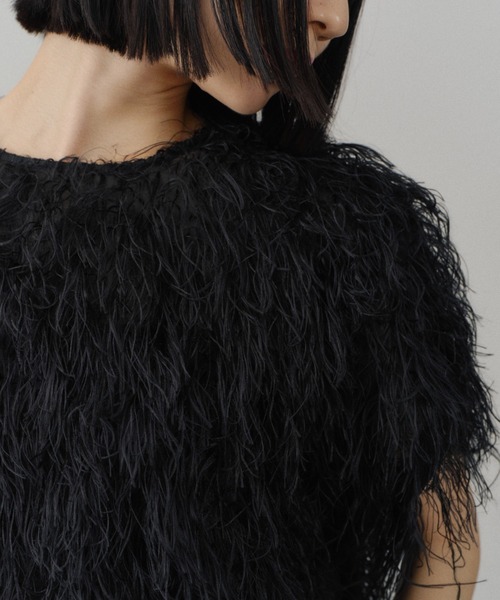 ブラウス シャツ 半袖 Fluffy T-shirt blouse／フラッフィーTシャツ