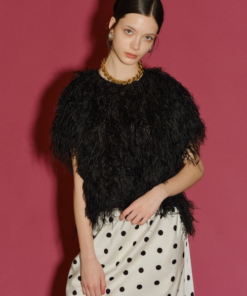 ブラウス シャツ 半袖 Fluffy T-shirt blouse／フラッフィーTシャツ