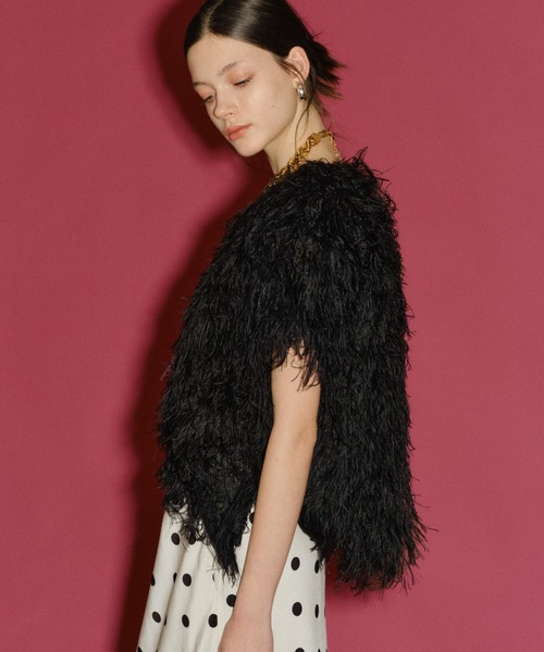 ブラウス シャツ 半袖 Fluffy T-shirt blouse／フラッフィーTシャツ