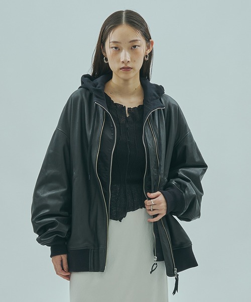 Sisii シシ レザージャケット ライダース シングル 牛革　MA-1 sisii(シシ)｜【受注生産】【UNISEX】MA-1ジャケット/ブラック の通販