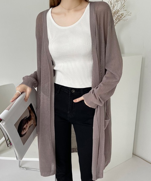 「COCOMOMO」 ニットカーディガン FREE ブラウン レディース_画像9