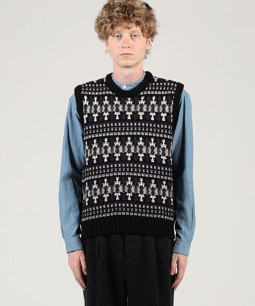 TOMORROWLAND tricot ノルディック柄ダウンベスト TOMORROWLAND（トゥモローランド） セーター ニット 「別注」Redeux