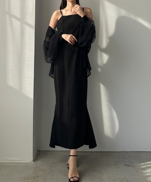 「Louere」 キャミソールワンピース X-LARGE ブルーグレー レディース_画像4