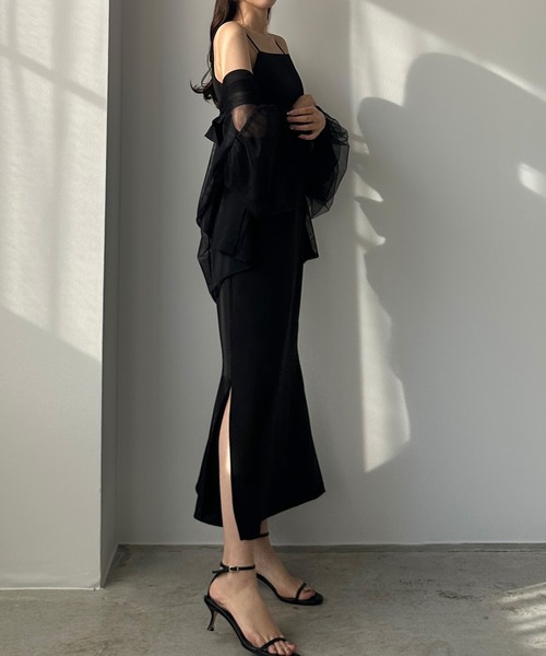 「Louere」 キャミソールワンピース X-LARGE ブルーグレー レディース_画像5