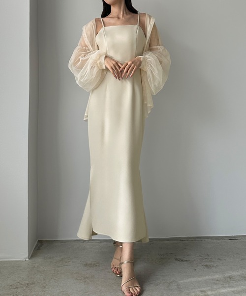 「Louere」 キャミソールワンピース X-LARGE ブルーグレー レディース_画像8