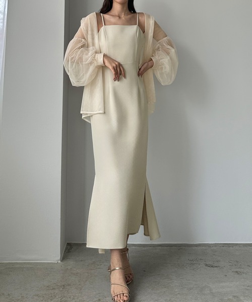 「Louere」 キャミソールワンピース X-LARGE ブルーグレー レディース_画像9