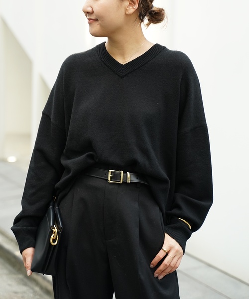 Deuxieme Classe（ドゥーズィエムクラス） 長袖ニット FREE ブラック