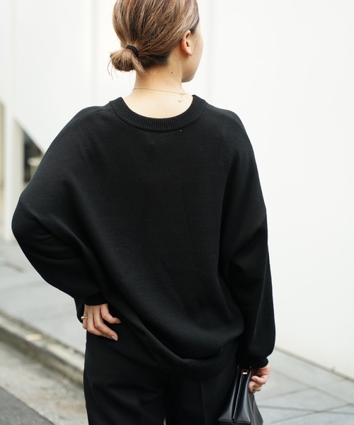 ★極美★Deuxieme Classe クルーネックニットブラック フリー Deuxieme Classe（ドゥーズィエムクラス） 長袖ニット FREE ブラック