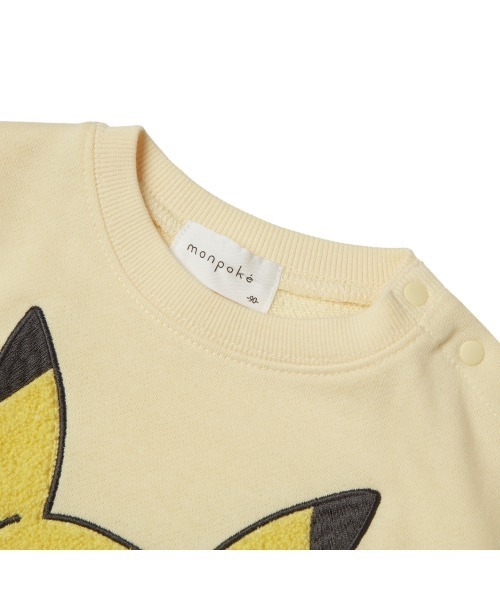トレーナー monpoke モンポケ 袖配色 サガラ刺繍 ピカチュウ キッズ