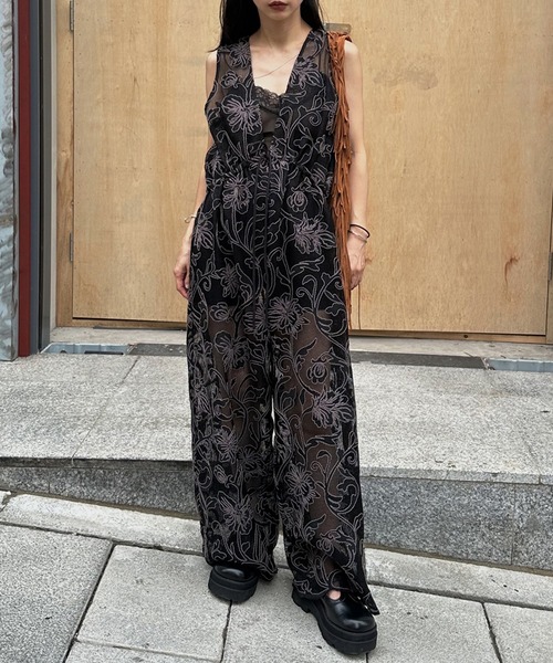 Ameri（アメリ） オールインワン 2WAY SILHOUETTE V NECK ROMPERS