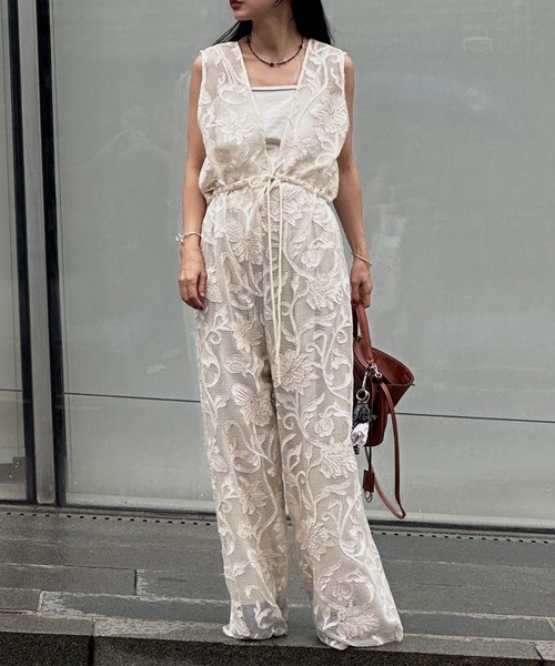 Ameri（アメリ） オールインワン 2WAY SILHOUETTE V NECK ROMPERS