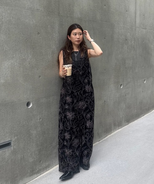 Ameri（アメリ） オールインワン 2WAY SILHOUETTE V NECK ROMPERS