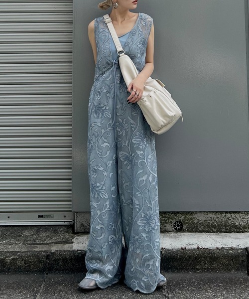 Ameri（アメリ） オールインワン 2WAY SILHOUETTE V NECK ROMPERS