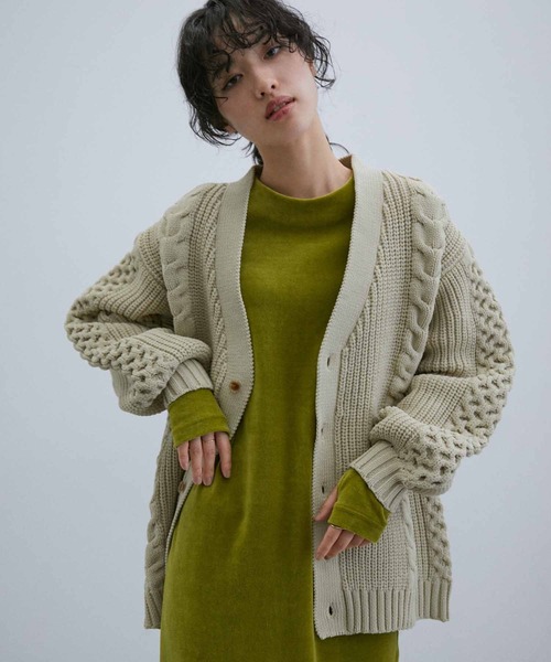 ADAM ET ROPE'（アダムエロペ） ニットカーディガン L オフホワイト