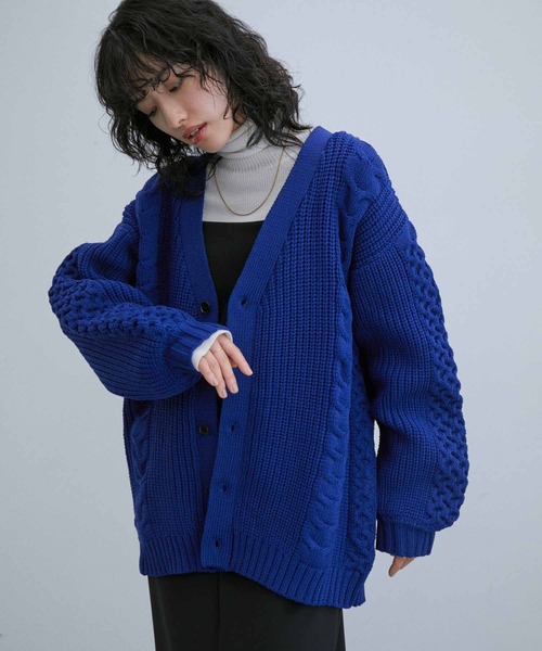 ADAM ET ROPE'（アダムエロペ） ニットカーディガン L オフホワイト