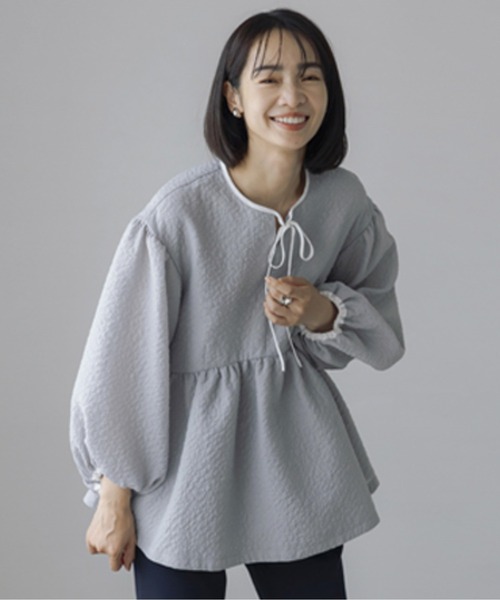 「Sono」 7分袖ブラウス F グレー レディース_画像3