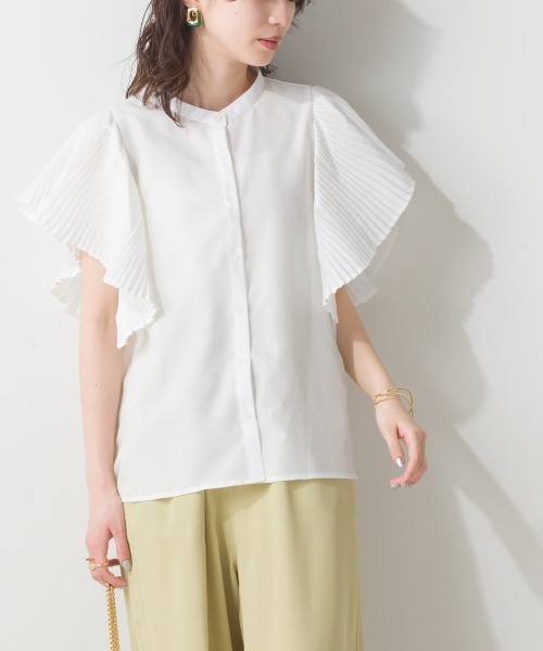 「terrace」 半袖ブラウス MEDIUM カーキ レディース_画像3