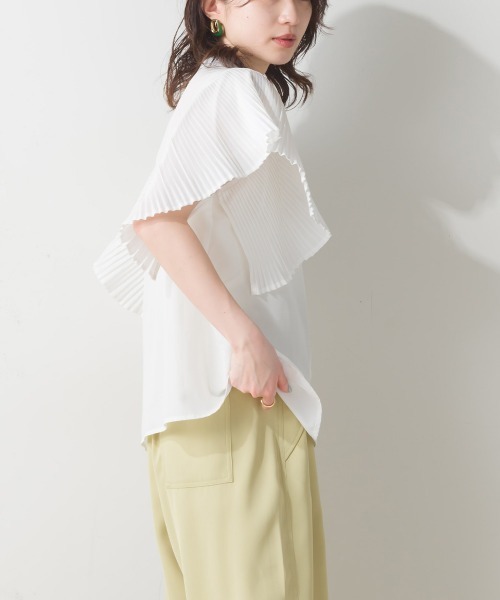 「terrace」 半袖ブラウス MEDIUM カーキ レディース_画像6