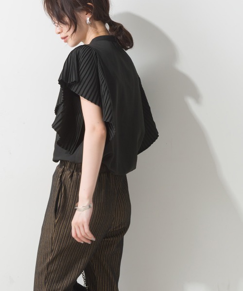 「terrace」 半袖ブラウス MEDIUM カーキ レディース_画像8