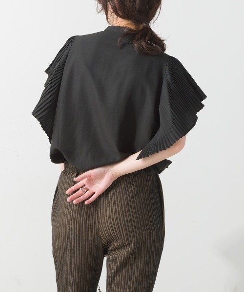 「terrace」 半袖ブラウス MEDIUM カーキ レディース_画像9