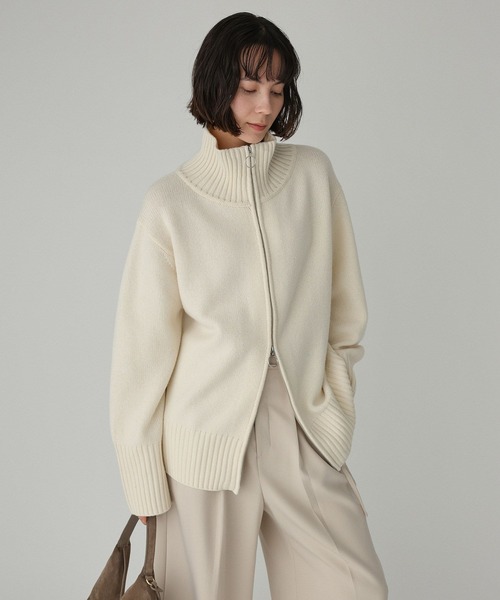 BABYLONE（バビロン） ニット セーター ニットZIPブルゾン レディース