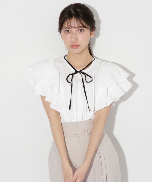 「JILL by JILL STUART」 半袖ブラウス FREE ホワイト レディース_画像4