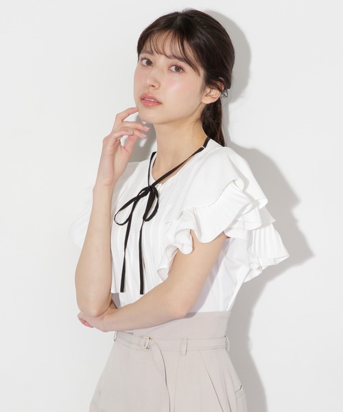 「JILL by JILL STUART」 半袖ブラウス FREE ホワイト レディース_画像5