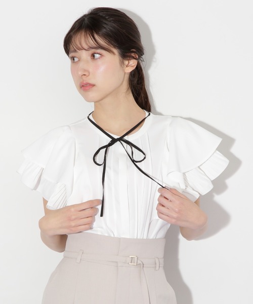 「JILL by JILL STUART」 半袖ブラウス FREE ホワイト レディース_画像6