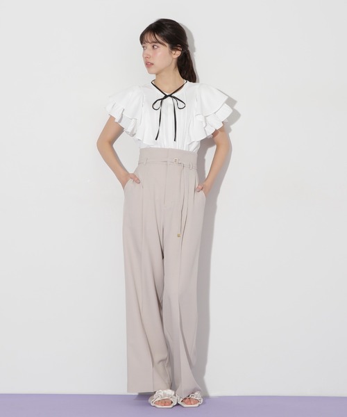 「JILL by JILL STUART」 半袖ブラウス FREE ホワイト レディース_画像7