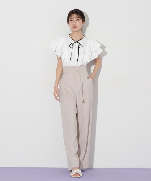 「JILL by JILL STUART」 半袖ブラウス FREE ホワイト レディース_画像9