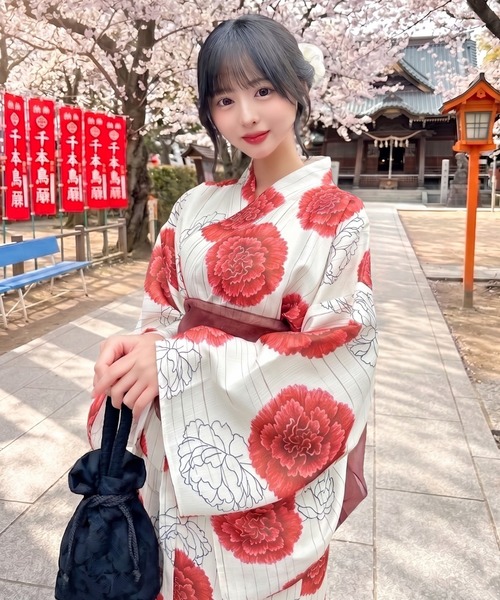 Ada. セパレート浴衣 浴衣 着付けのいらない 浴衣 3点セット 華やか甘