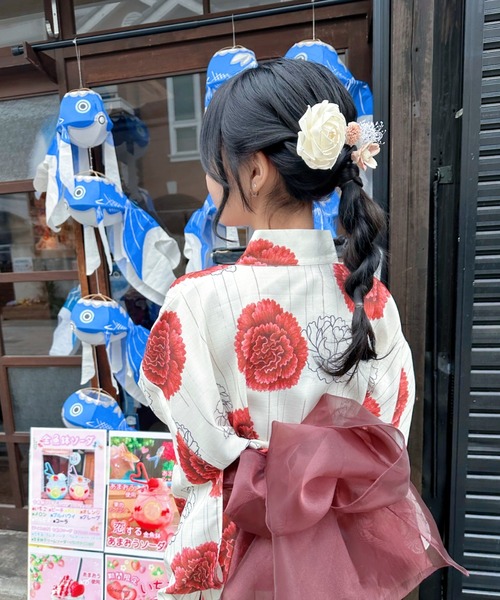 Ada. セパレート浴衣 浴衣 着付けのいらない 浴衣 3点セット 華やか甘