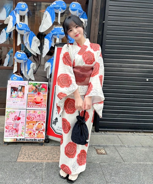 Ada. セパレート浴衣 浴衣 着付けのいらない 浴衣 3点セット 華やか甘