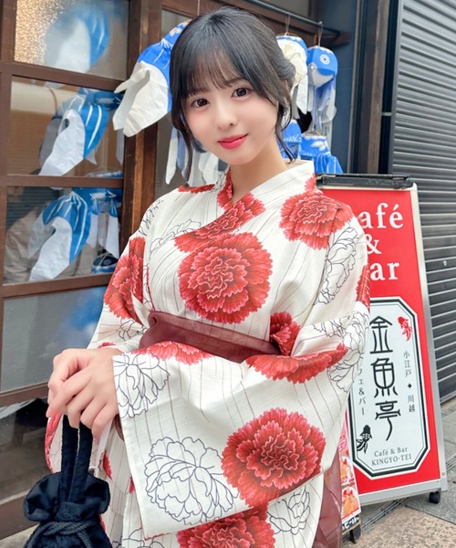 Ada. セパレート浴衣 浴衣 着付けのいらない 浴衣 3点セット 華やか甘