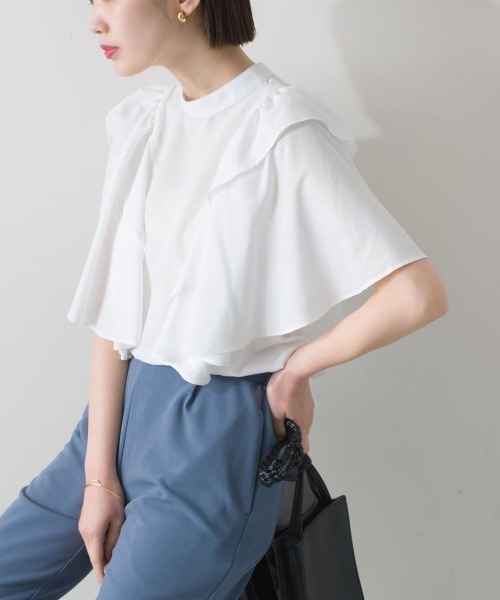 「terrace」 半袖ブラウス MEDIUM ブラック レディース_画像4