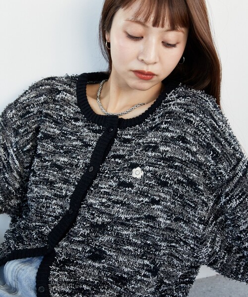 「PUBLUX」 ニットカーディガン「MARY QUANTコラボ」 フリ- ナチュラル レディース_画像2