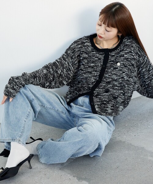 「PUBLUX」 ニットカーディガン「MARY QUANTコラボ」 フリ- ナチュラル レディース_画像3