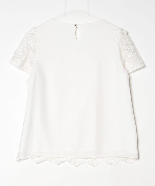 「Debut de Fiore」 レース半袖ブラウス 38 ホワイト レディース_画像2