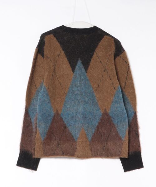 カーディガン BERNIE OVERSIZED ARGYLE CARDIGAN | BERNIE オーバーサイズ アーガイル カーディガン メンズの画像